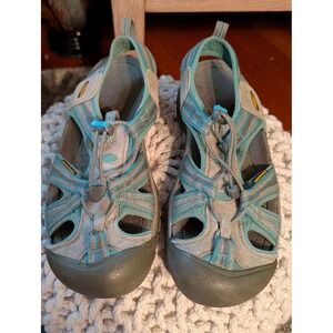 Keen Whisper Waterproof Sandals Womens 9.5 Blue Grey Hiking Water Shoes